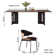 Corrigan Studio® Modern Luxe Italian Rock-Plate Table Chair Set | Wayfair